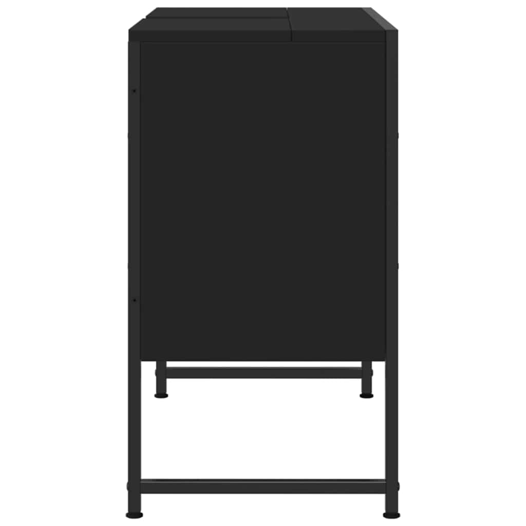 Waschbeckenunterschrank Schwarz 80x33x60 cm Holzwerkstoff